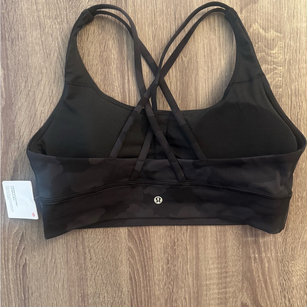 Lululemon Black Camouflage Energy Longline Sports Bra. Size 12. - Picture 4 of 15